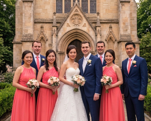 Wedding & Portrait Editing – After example: Bridal Party Color Enhancement
