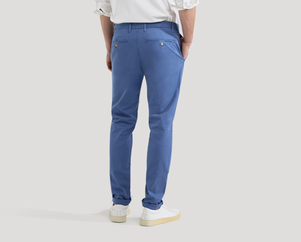After editing — Pant's Wrinkles Reduced and Studio Floor & Seam Cleanup (Fashion Model Retouching)