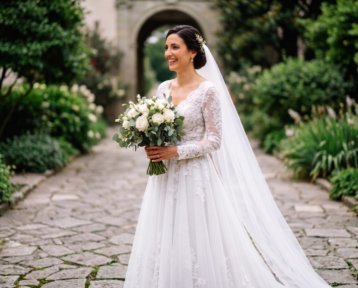 After Wedding Dress & Veil Retouching