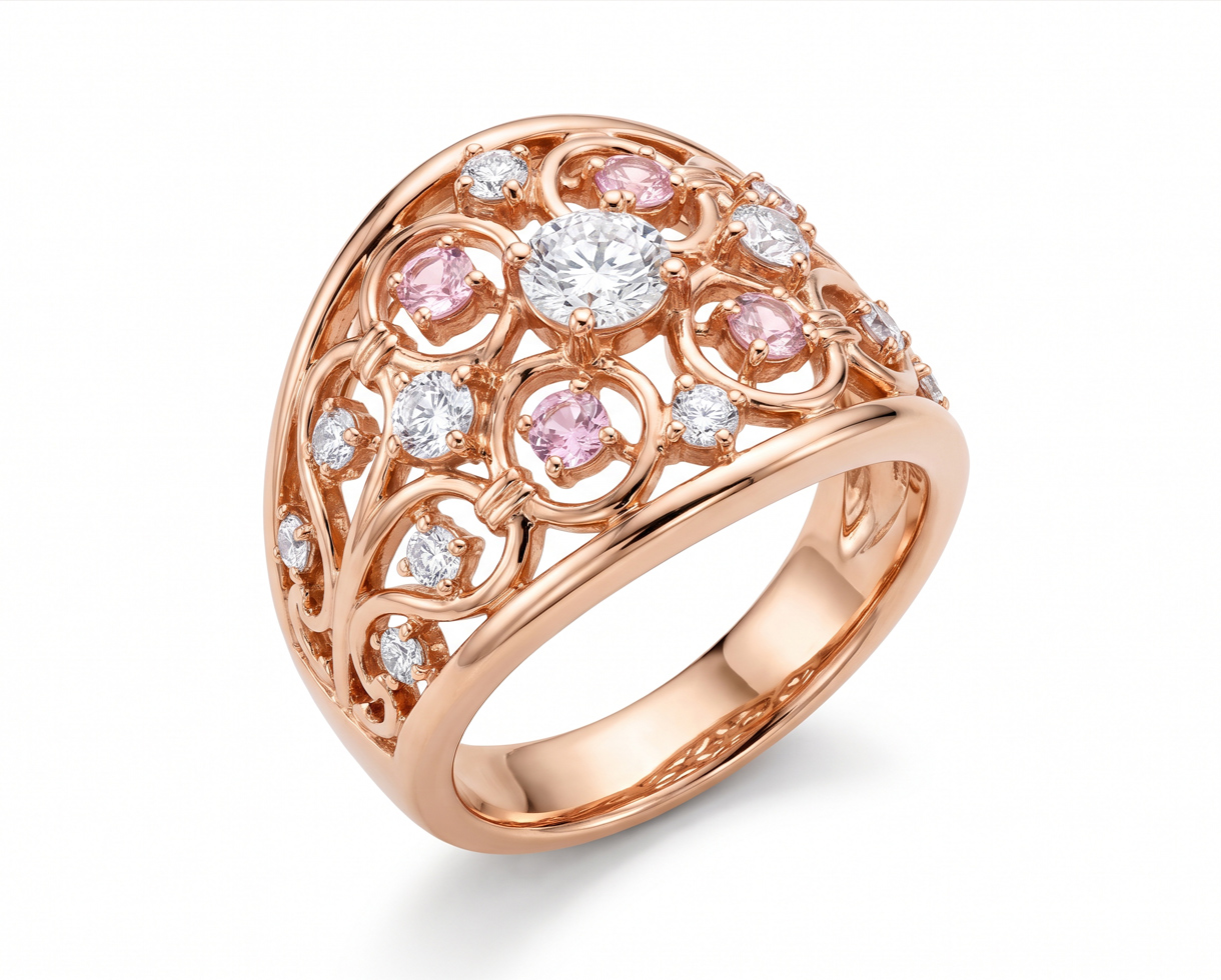 Jewelry Photo Editing – After example: Halo & Cluster Ring Retouching