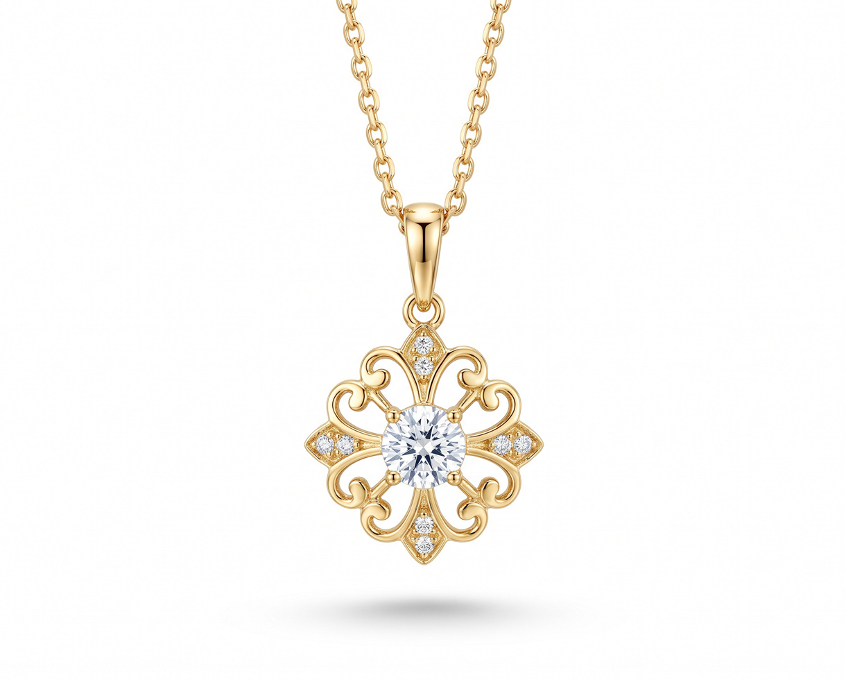 Jewelry Photo Editing – After example: Heart Pendant Necklace Retouching