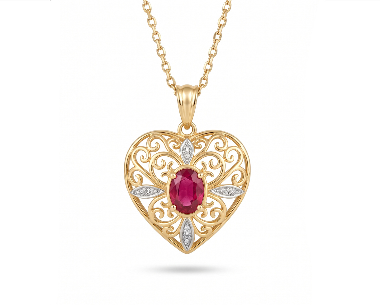 Jewelry Photo Editing – After example: Sapphire Pendant Necklace Retouching