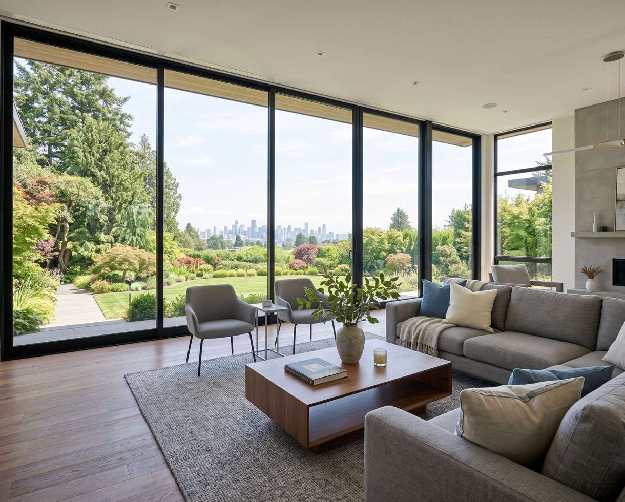 Interior Photo Editing – Before example: Window View Enhancement