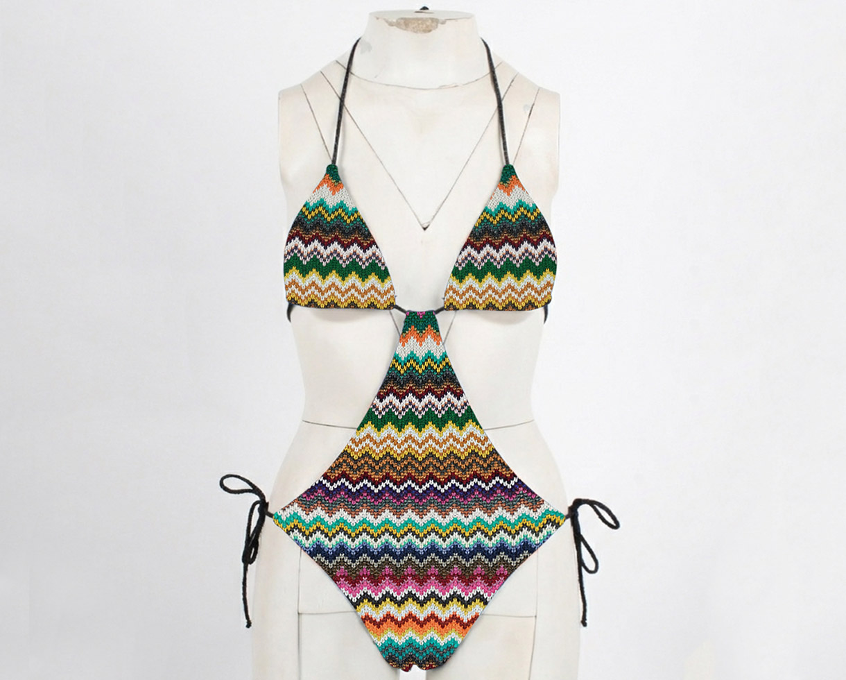 Before editing — Patterned Swimwear Ghost Mannequin (Ghost Mannequin Effect)
