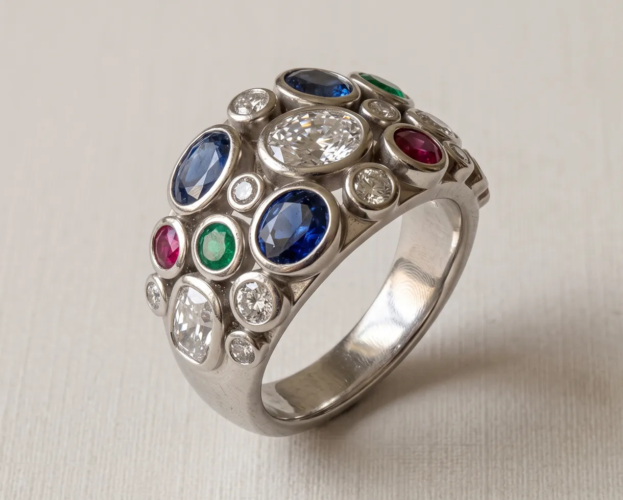 Before: Multi-Stone & Bezel Ring Retouching